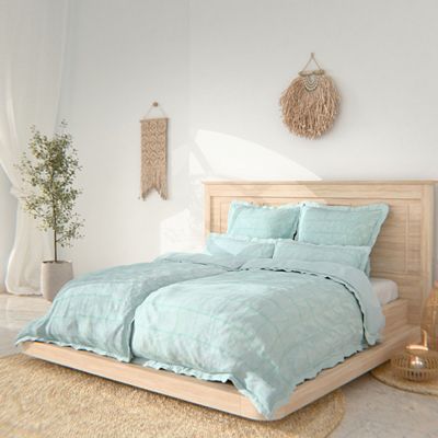 Thumbnail - B-Ware SOFT WAVE uni Wendebettwäsche mit Rüschen Doppelbett, 6tlg.