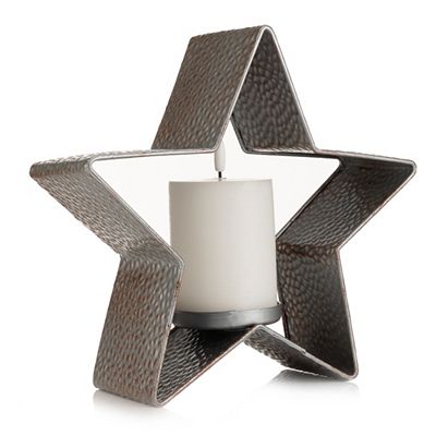 B-Ware ELAMBIA LED-Kerze Flamme Luma, Timer Stern-Kerzenhalter