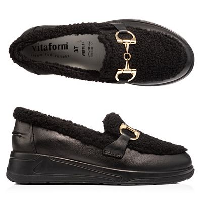 B-Ware VITAFORM Damen-Slipper Softnappaleder Teddyfell