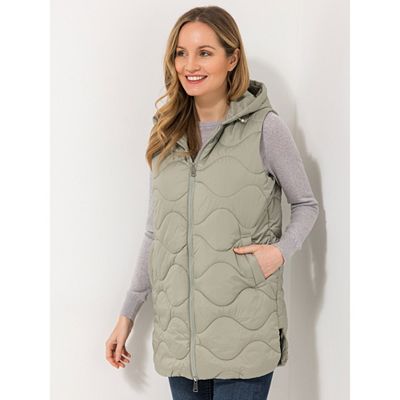 B-Ware DINE 'N' DANCE Steppweste mit Kapuze Eingrifftaschen Reißverschluss