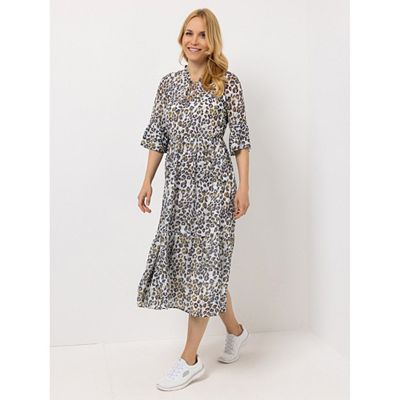 Thumbnail - B-Ware VIA MILANO Kleid, 3/4-Arm V-Ausschnitt Animalprint