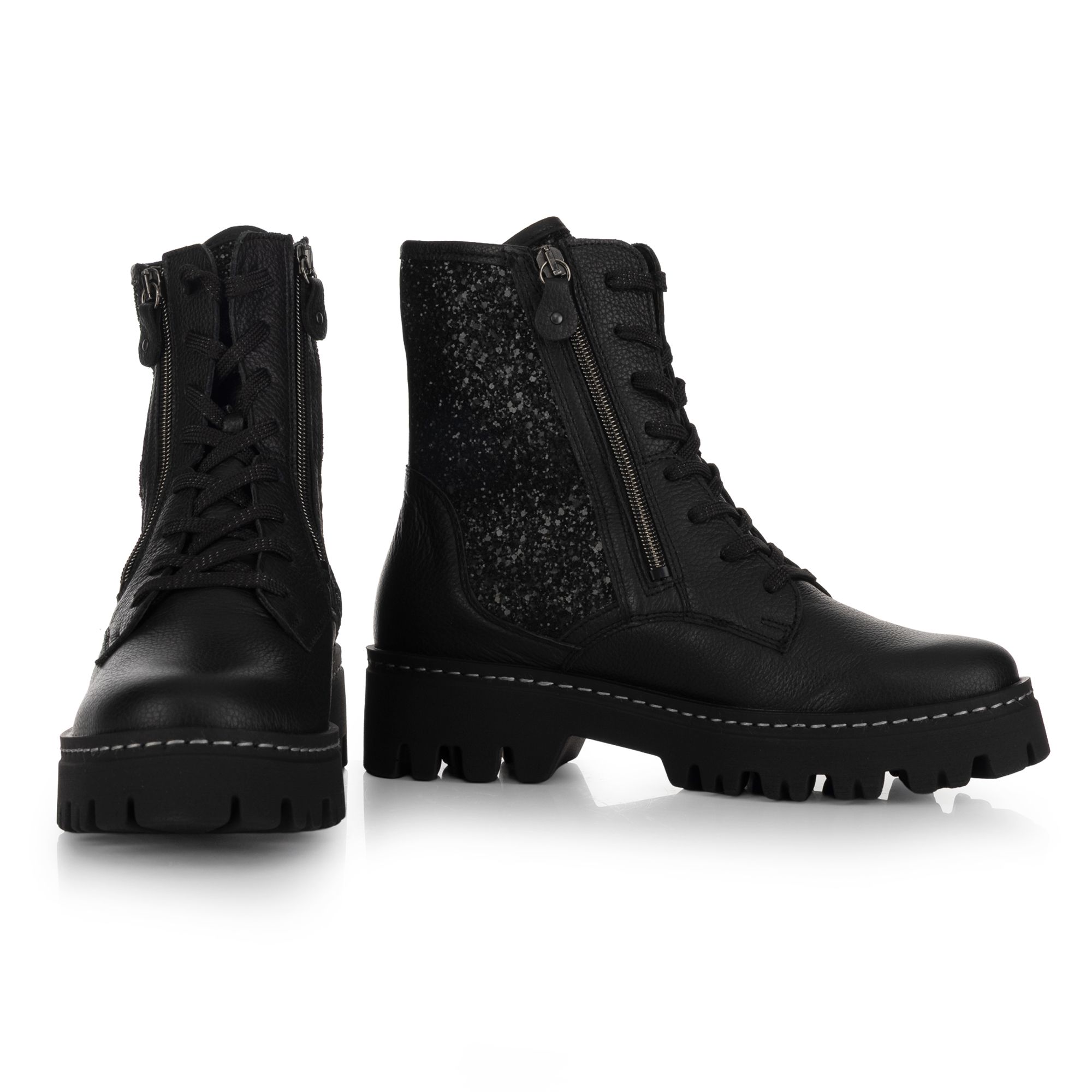 B-Ware VITAFORM Damen-Stiefelette Leder/Glitzer Reißverschluss