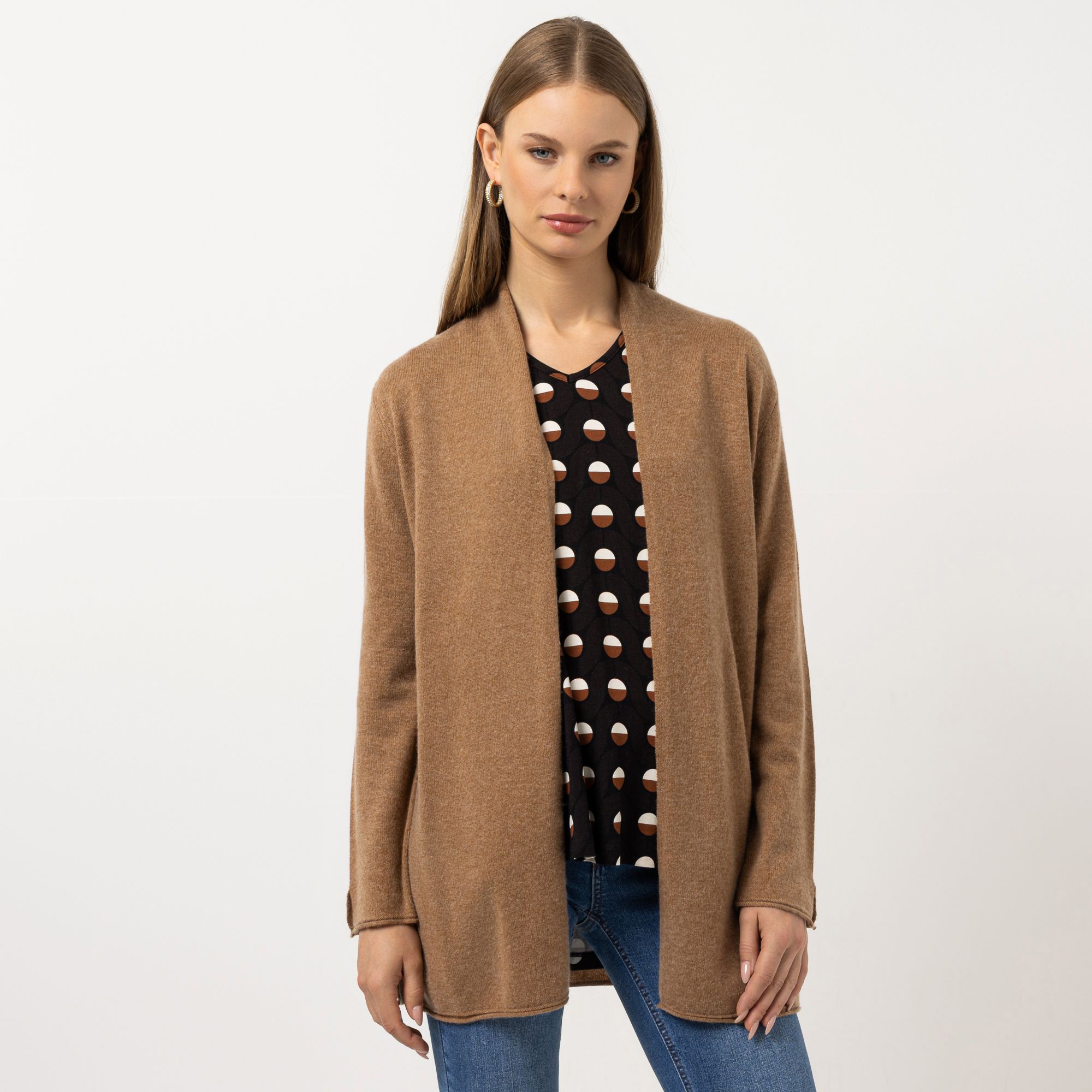 B-Ware STEFFEN SCHRAUT Longcardigan Rollsaumkanten offene Front