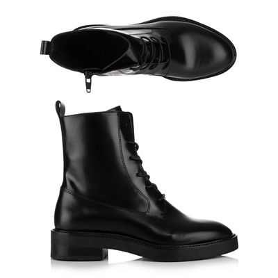 B-Ware VIA MILANO Damen-Stiefelette echt Leder Reißverschluss innen