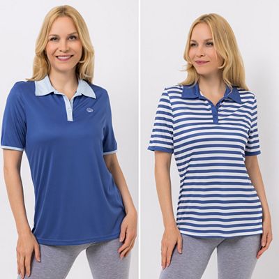 Thumbnail - B-Ware JERYMOOD HOMEWEAR 2 Poloshirts, 1/2-Arm Mikrofaser Kontrastdetails
