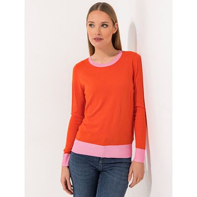 B-Ware STEFFEN SCHRAUT Pullover, 1/1-Arm Feinstrick Kontrastblenden