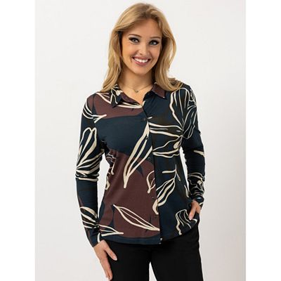 B-Ware AMINATI® Jerseybluse, 1/1-Arm Hemdblusenkragen Knopfleiste