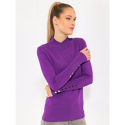 B-Ware STEFFEN SCHRAUT Pullover, 1/1-Arm Stehkragen Knopf-Detail