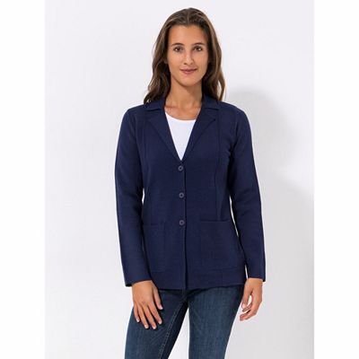 Thumbnail - B-Ware DAWID by Dawid Tomaszewski Strickblazer aufgesetzte Taschen