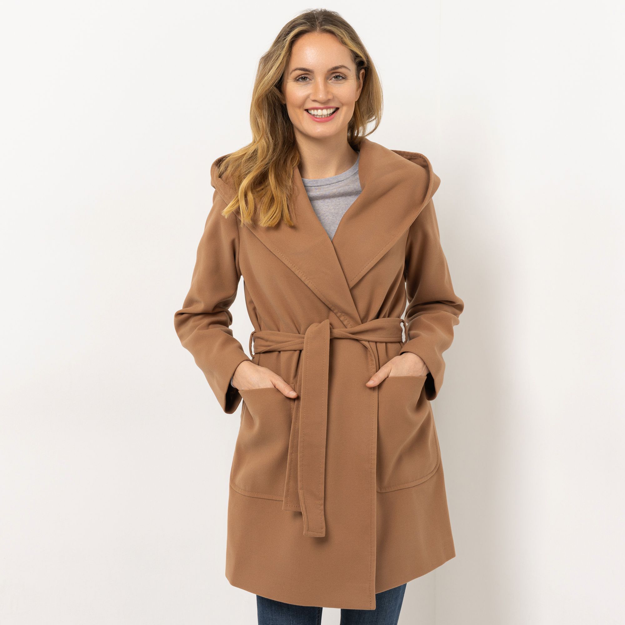 B-Ware AMINATI® Mantel Reverskragen Kapuze