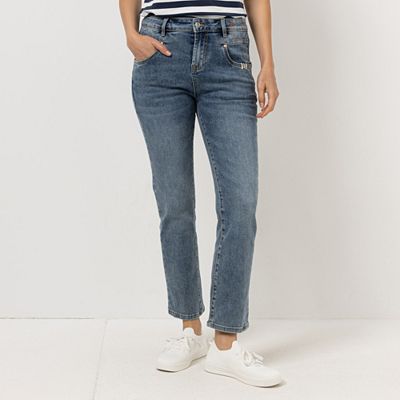 B-Ware STRANDFEIN Jeanshose lange Form Destroyed Details