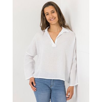 Thumbnail - B-Ware DINE 'N' DANCE Bluse, 3/4-Arm 100% Leinen Hemdblusenkragen