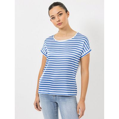 B-Ware STEFFEN SCHRAUT Blusenshirt, Havanna Rundhalsausschnitt Materialmix