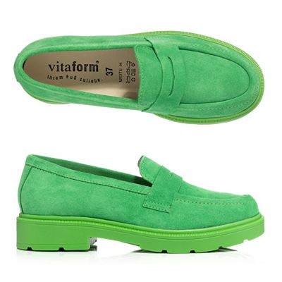 B-Ware VITAFORM Damen-Slipper Veloursleder Shock Absorber