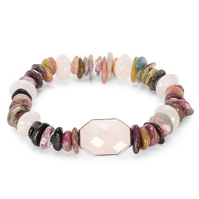 Thumbnail - B-Ware THOMAS & SOHN Edelsteine Armband flexibel Schliffmix