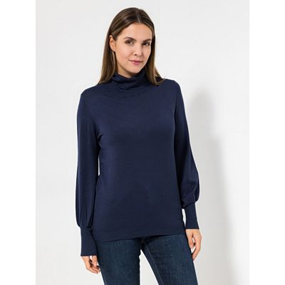 B-Ware VIA MILANO Pullover, 1/1-Arm Rollkragen Rippbund-Abschlüsse