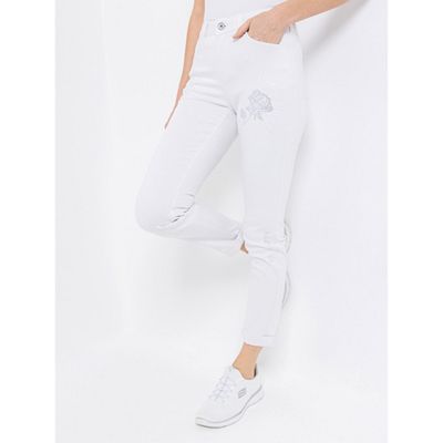 B-Ware DINE 'N' DANCE Jeanshose Salsa knöchellang Schmuckdekorationen