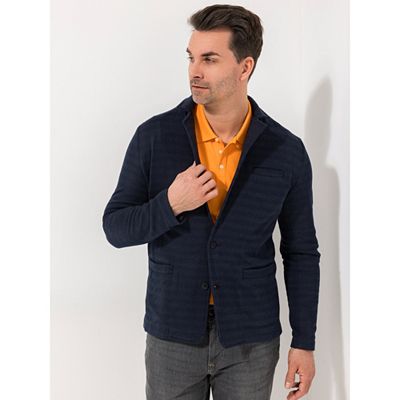 B-Ware STRANDFEIN Menswear Jerseysakko 1-reihig Logo-Badge