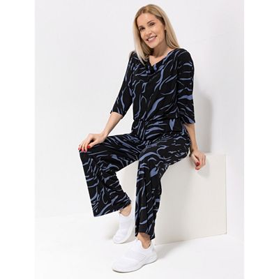 B-Ware KIM & CO. Jumpsuit, 1/2-Arm Brazil Knit Jersey Wasserfall-Ausschnitt
