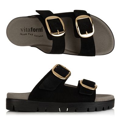 B-Ware VITAFORM Damen-Pantolette Veloursleder große Schnalle