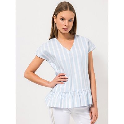 B-Ware STEFFEN SCHRAUT Bluse, 1/2-Arm V-Ausschnitt Volantabschluss