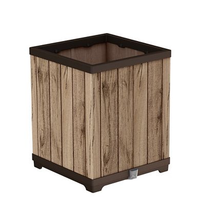 B-Ware KETER® Pflanzgefäß quadratisch Holz-Optik, 90l