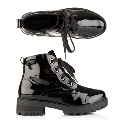 B-Ware VITAFORM Damen-Stiefelette Lackstretch Reißverschluss innen