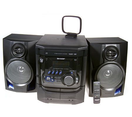 Sharp 150 Watt Shelf Stereo System w/3 CD Changer & Dual Cassette Decks ...