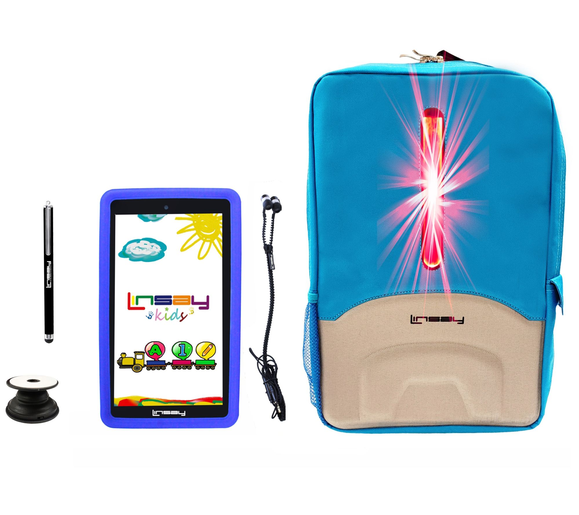 Linsay 7" 32GB Tablet w/ Kids Case, LED Bag & Earbuds