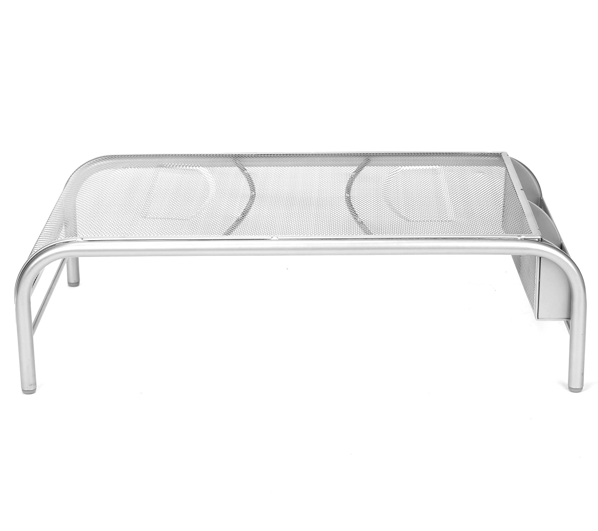 Mind Reader Metal Mesh Monitor Stand with 2 Com partments