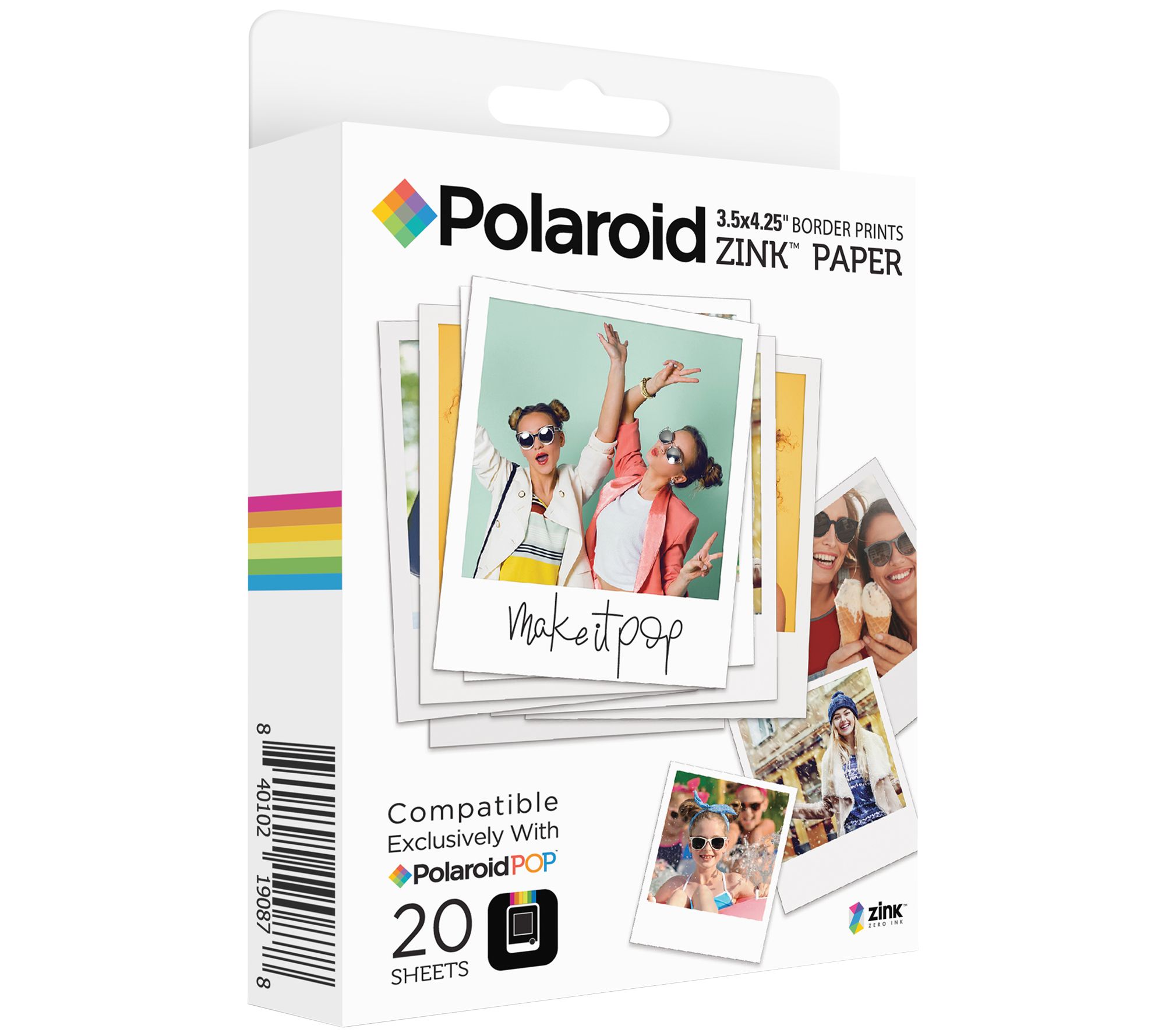 UPC 840102188158 product image for Polaroid POP ZINK 3x4 Photo Paper 20-Pack Refil | upcitemdb.com
