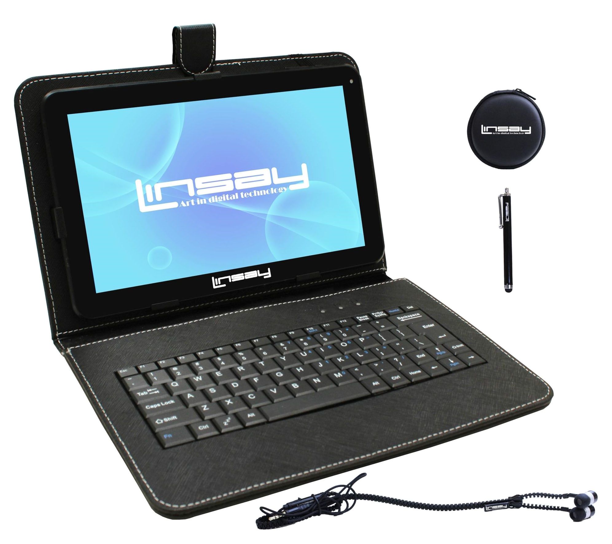 LINSAY 10.1" 16 GB Android Tablet with Keyboard& Accessories
