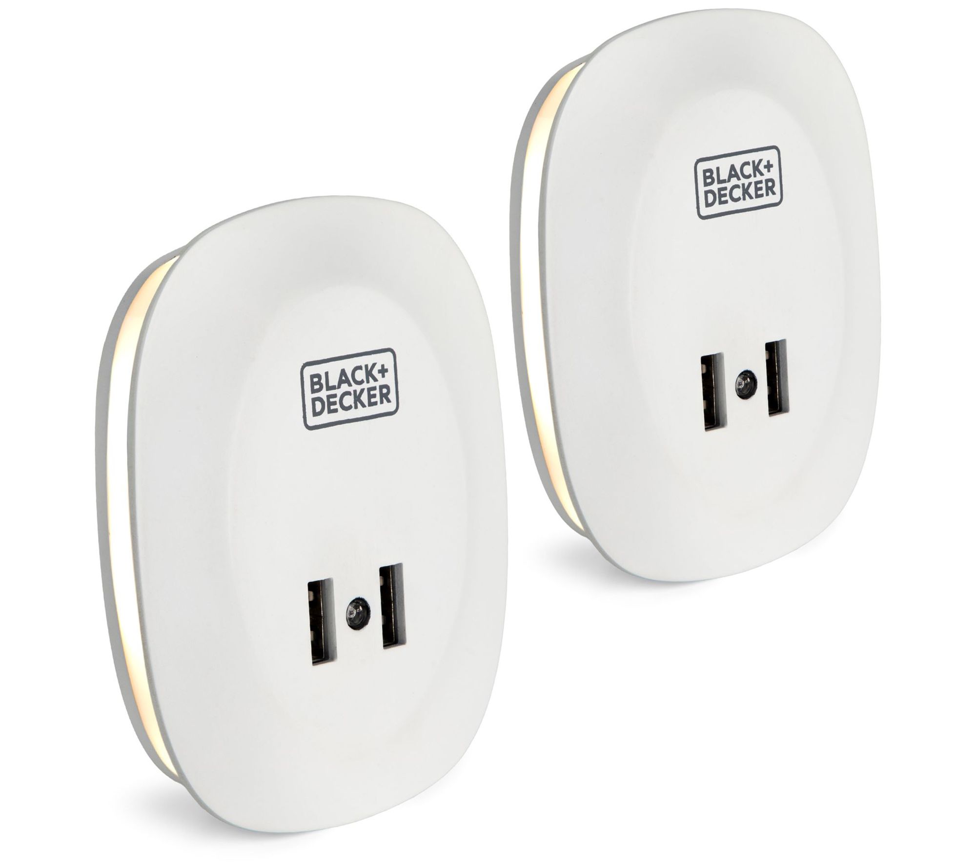 Black & Decker Set Of 2  Night Light Plug-in w/ 2 USB Ports