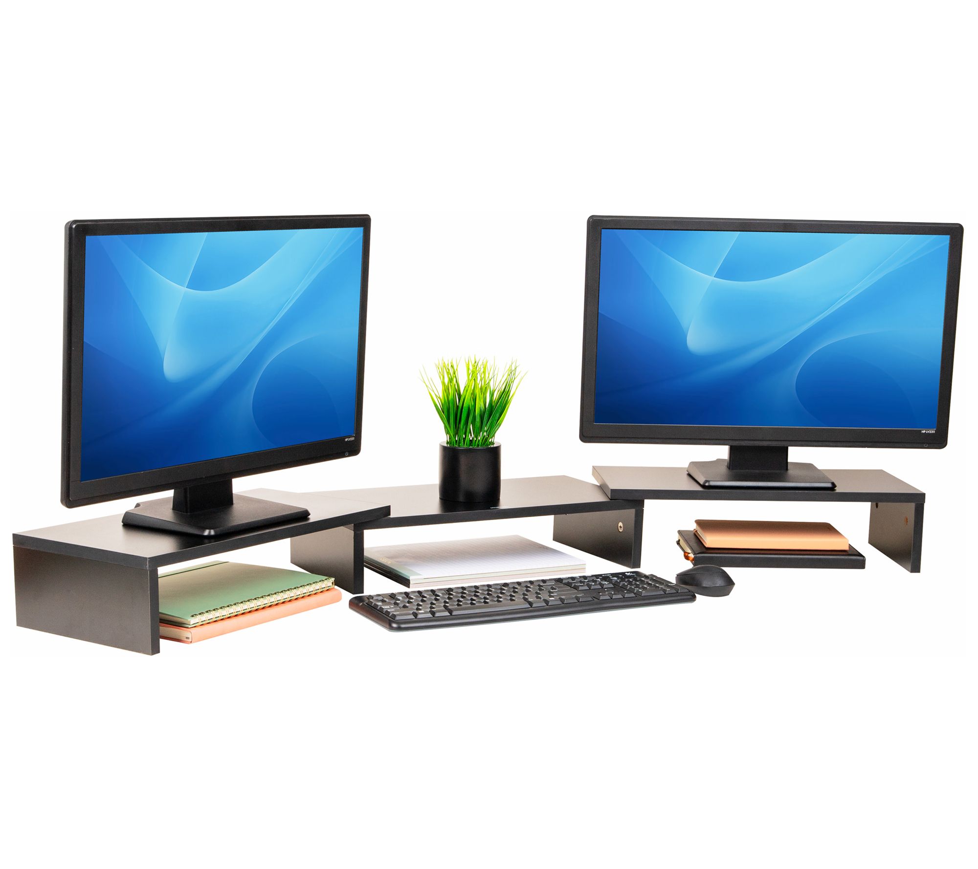Mind Reader Adjustable MDF Dual Monitor Riser