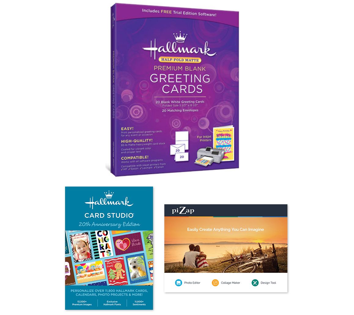 Hallmark 20 Greeting Cards/Envelopes with Card Studio Software