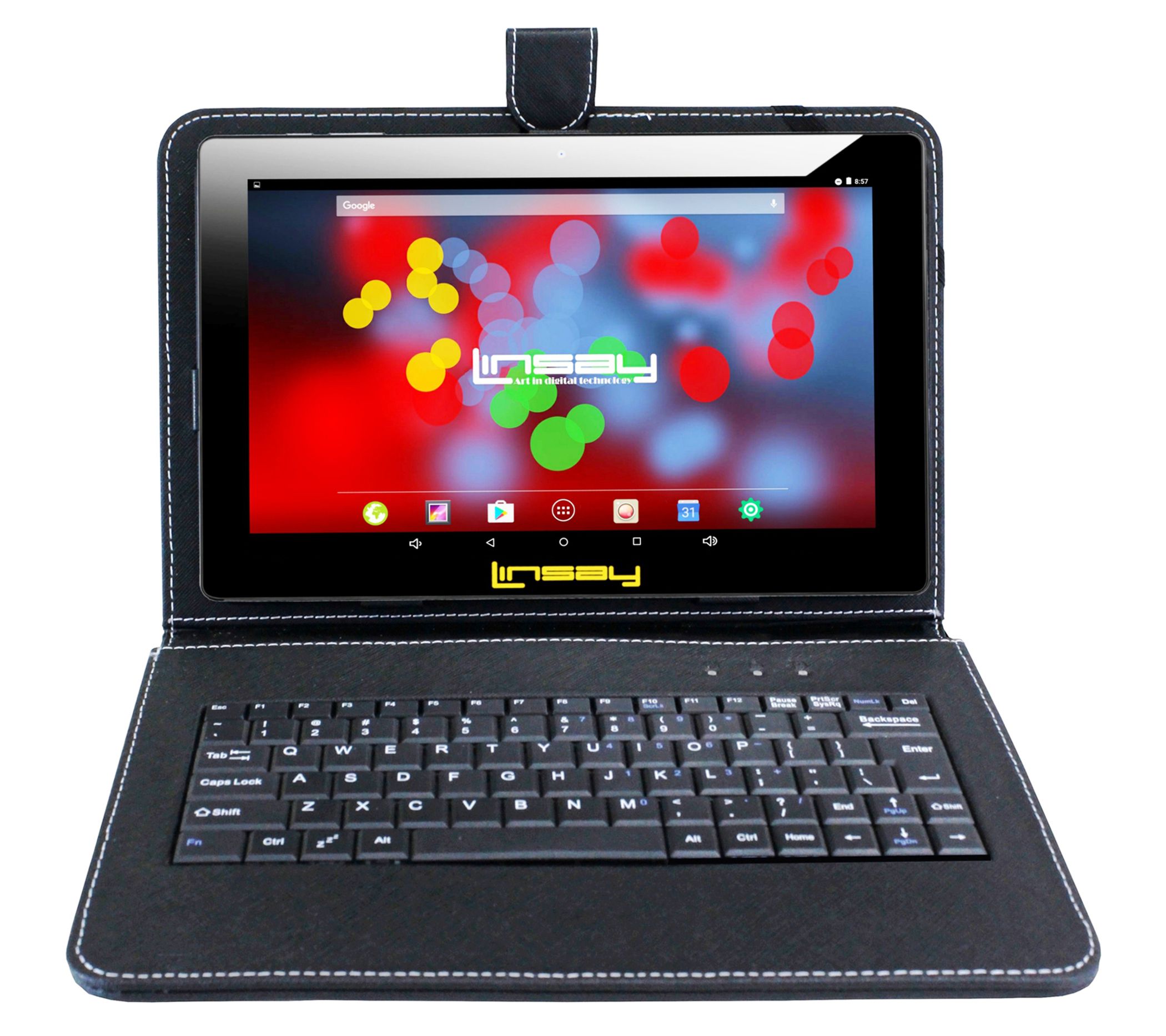 LINSAY 10.1" 32GB IPS Android 12 Tablet w/ Keyboard