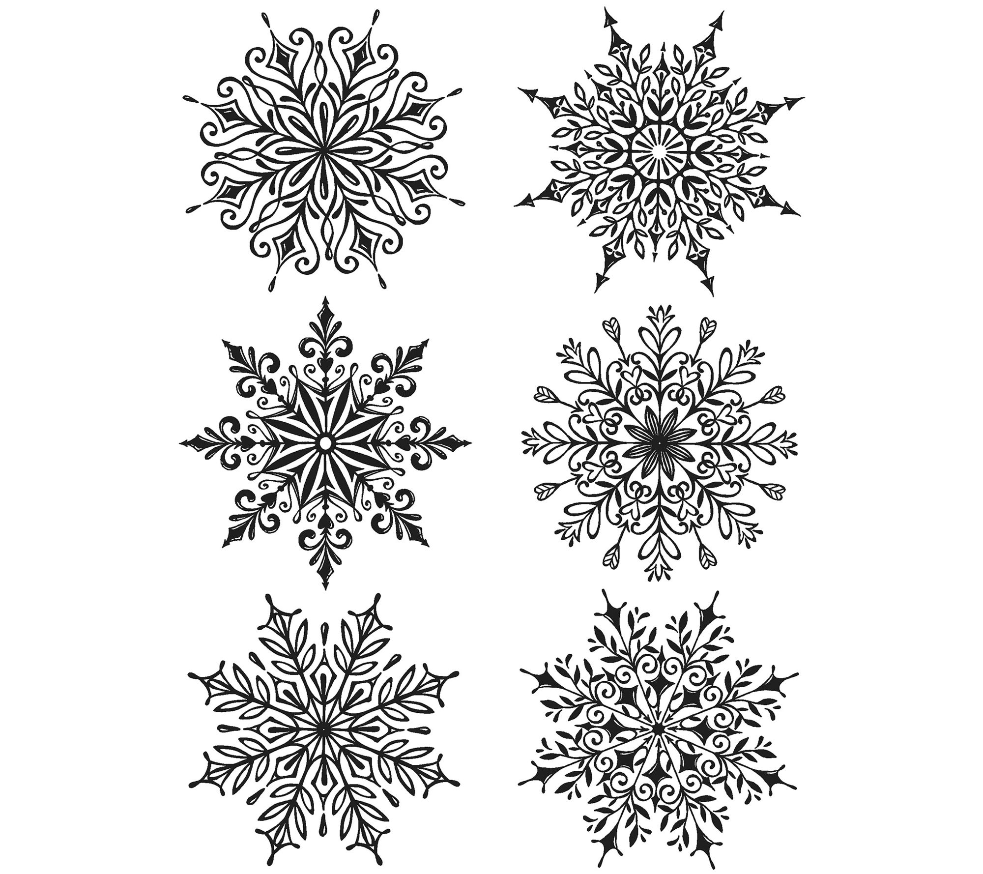 Tim Holtz Cling Stamps - Swirly Snowflakes