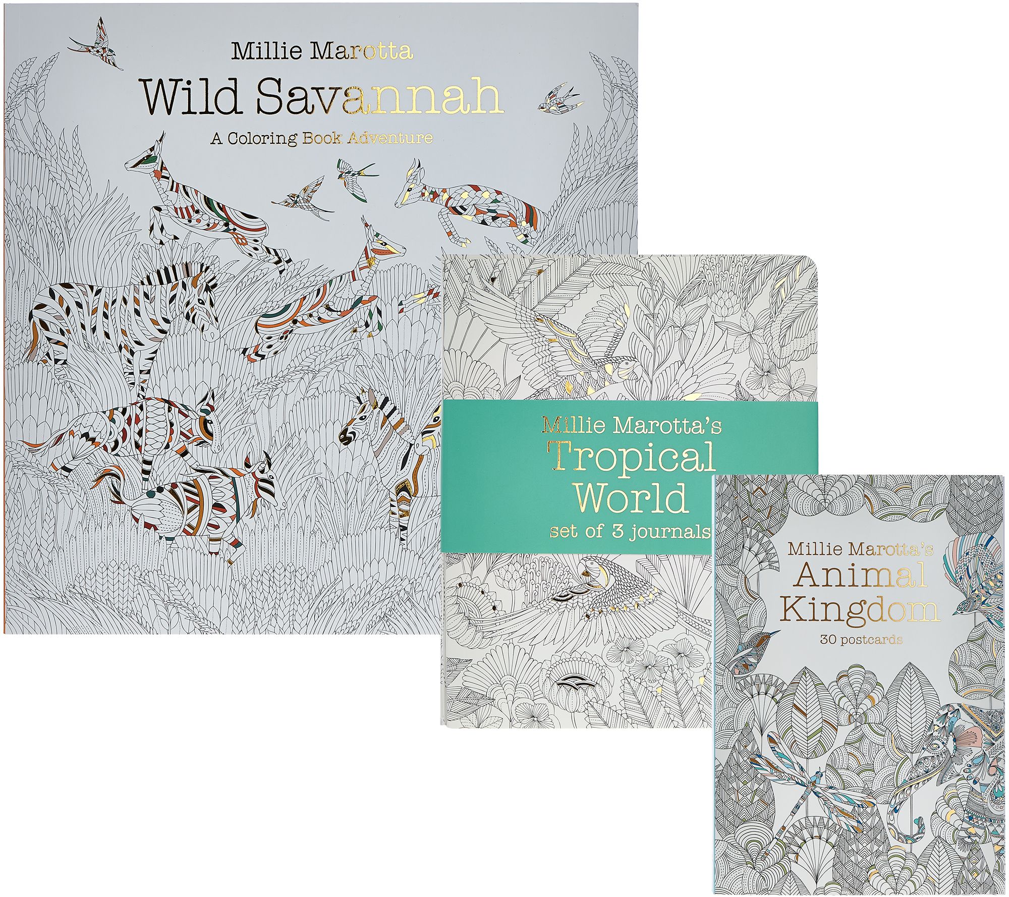 Millie Marotta Wild Savannah Adult Coloring Books Journal Set