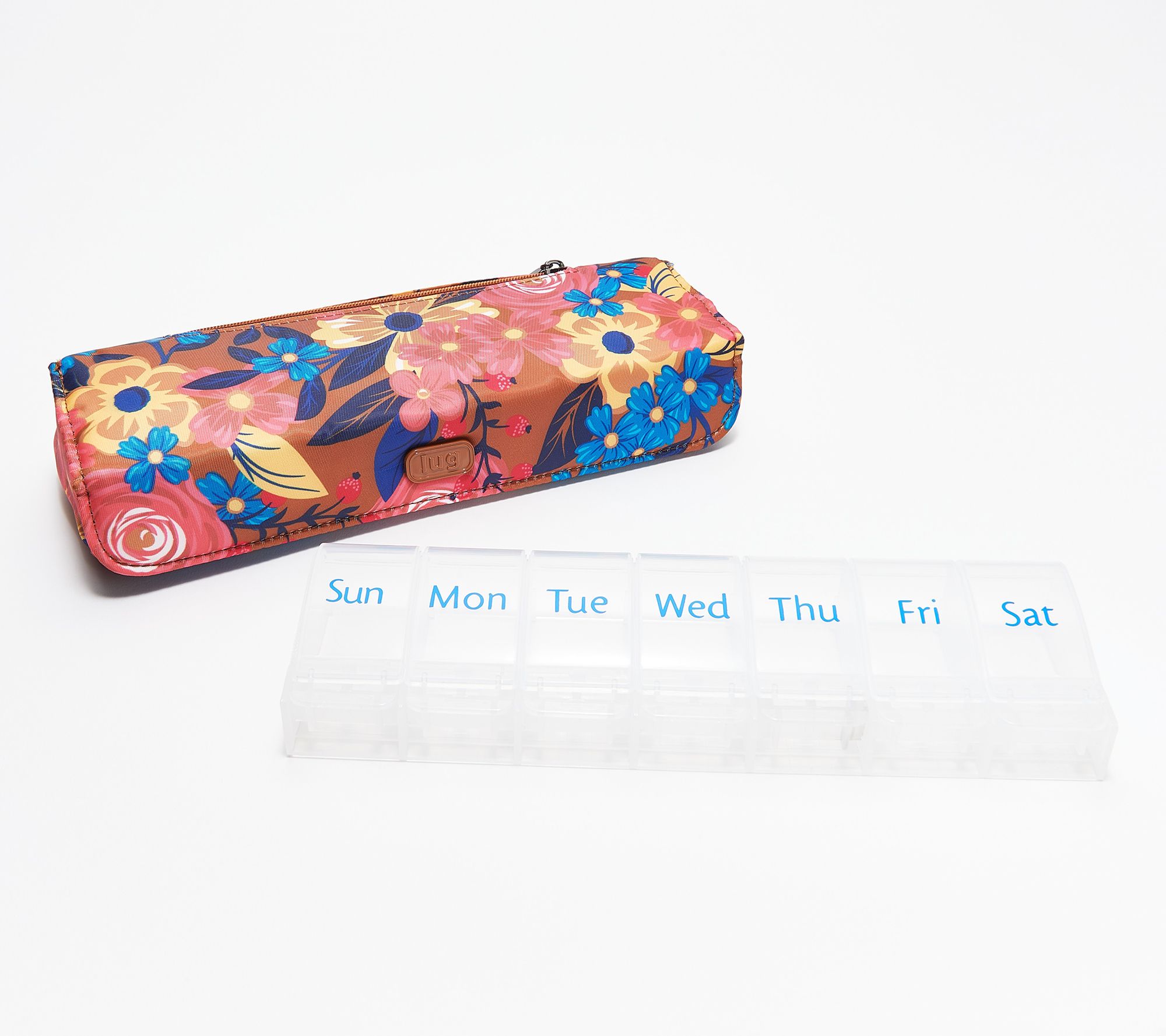 Lug Pill Organizer Case with Zip Pocket - Choo Choo XL