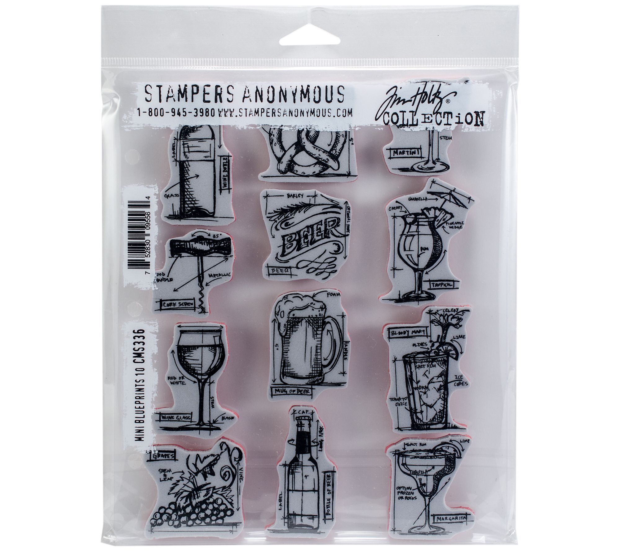 Tim Holtz Mini Blueprints Cling Stamps