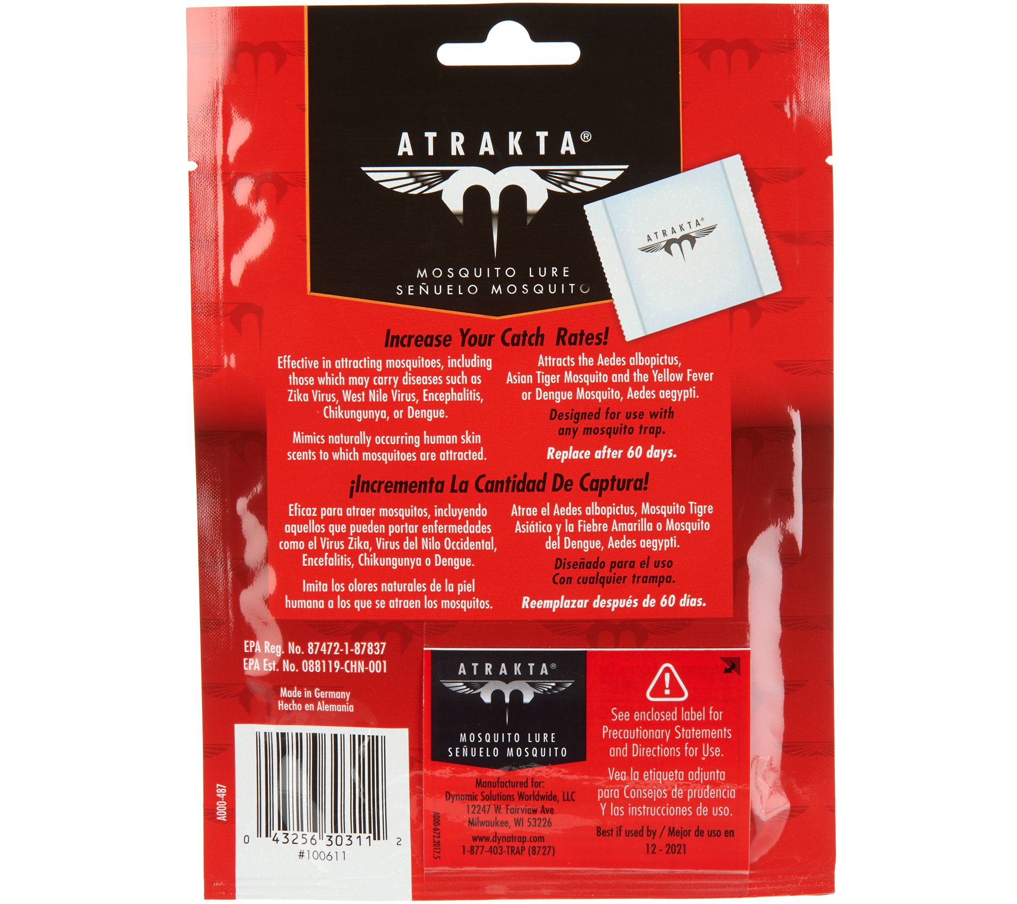 DynaTrap Atrakta 120Day Supply Mosquito Lure