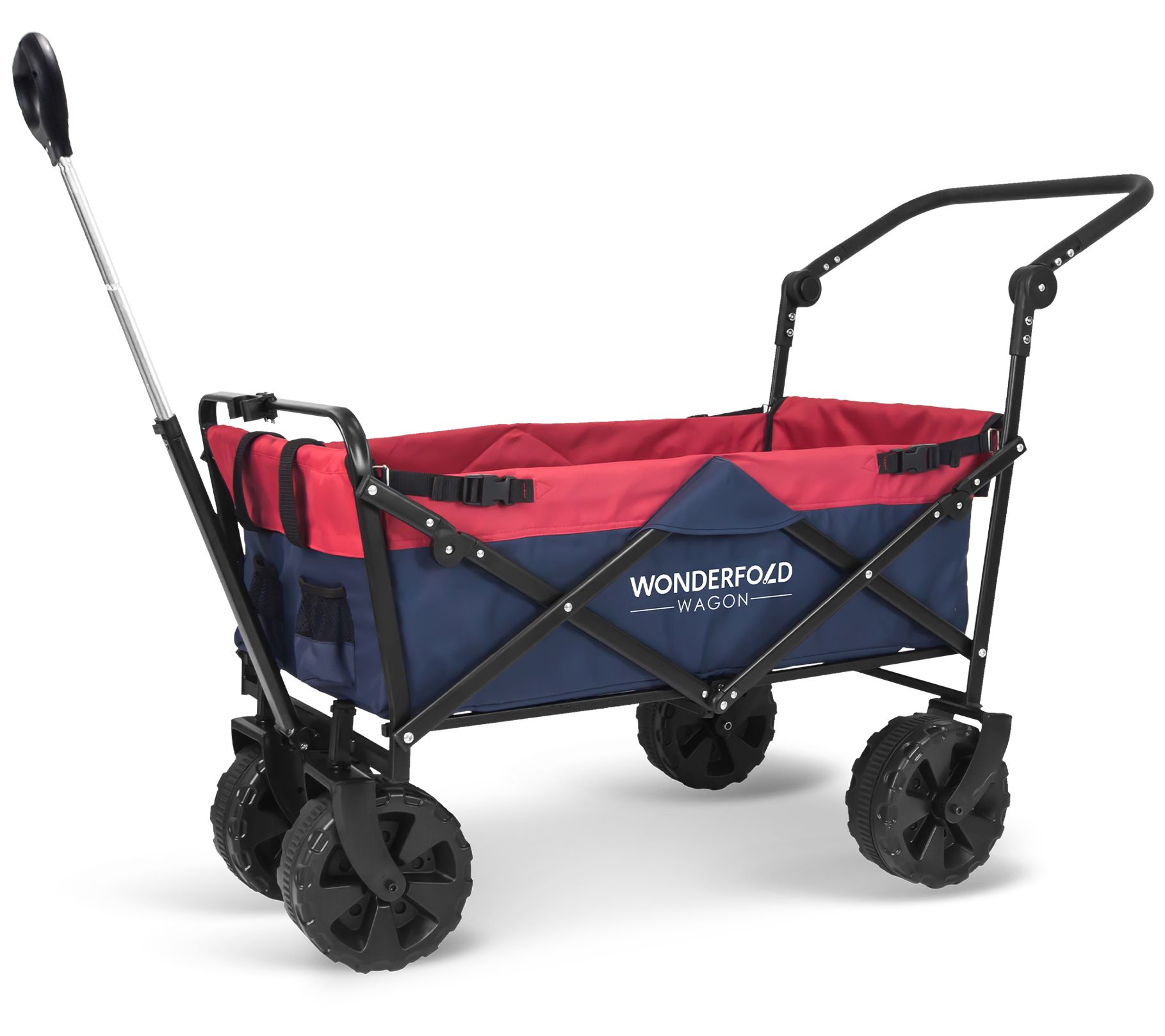 WonderFold Wagon S2 Beach Tire Push and Pull Folding Wagon