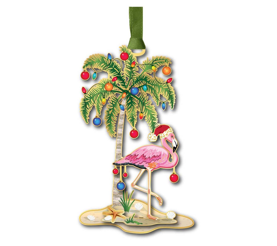 Beacon Designs Festive Flamingo Ornament