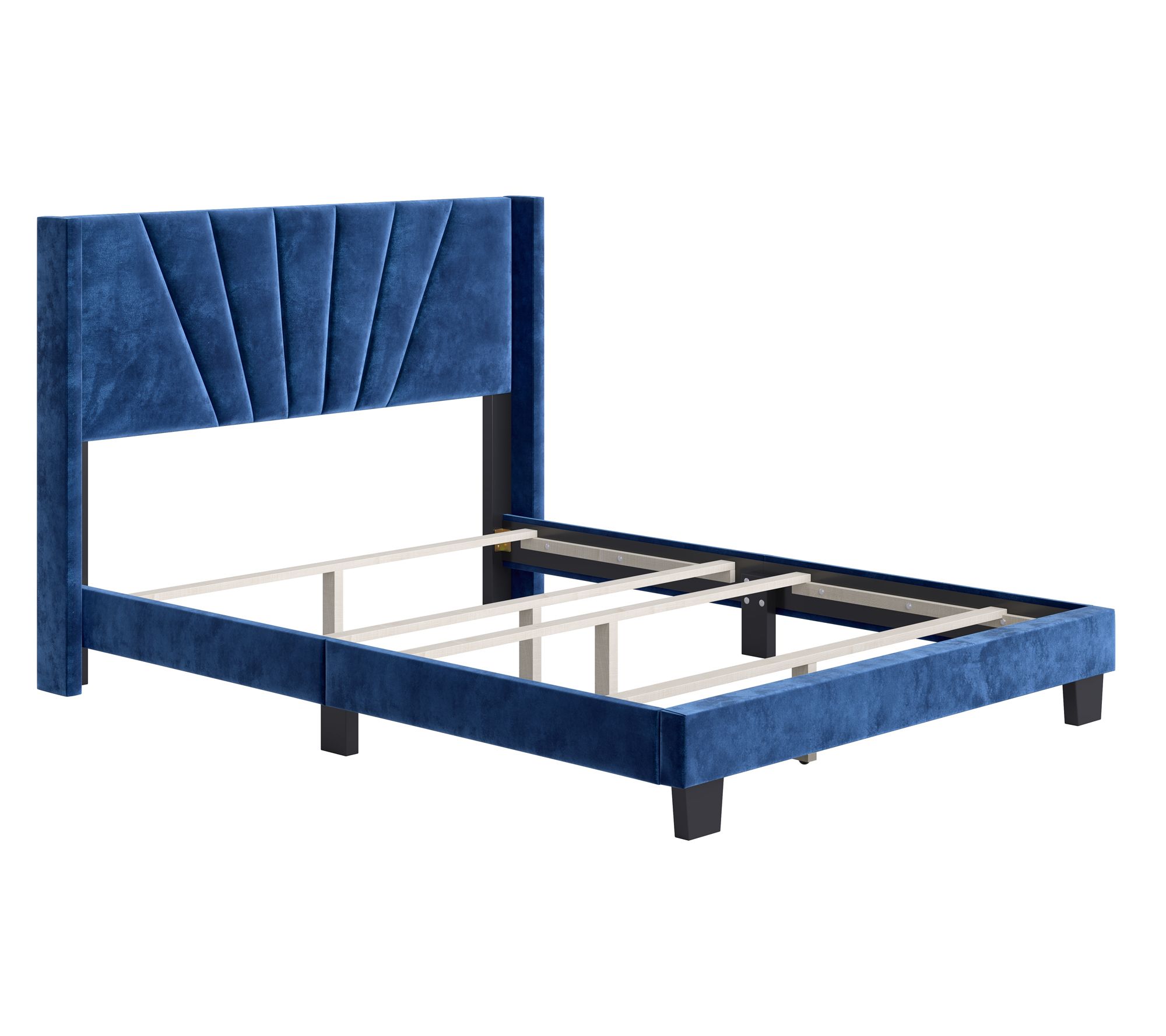 Boyd Valencia Velvet Upholstered Platform Bed F ame, Queen