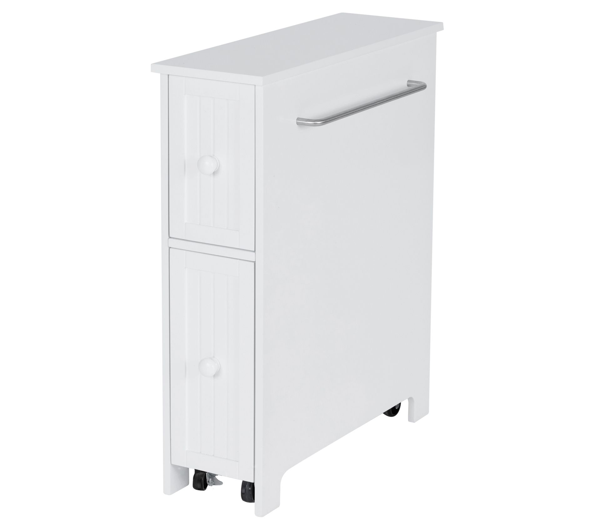 Teamson Home - Slim Bathroom Cabinet with 2 Slide Out Storage