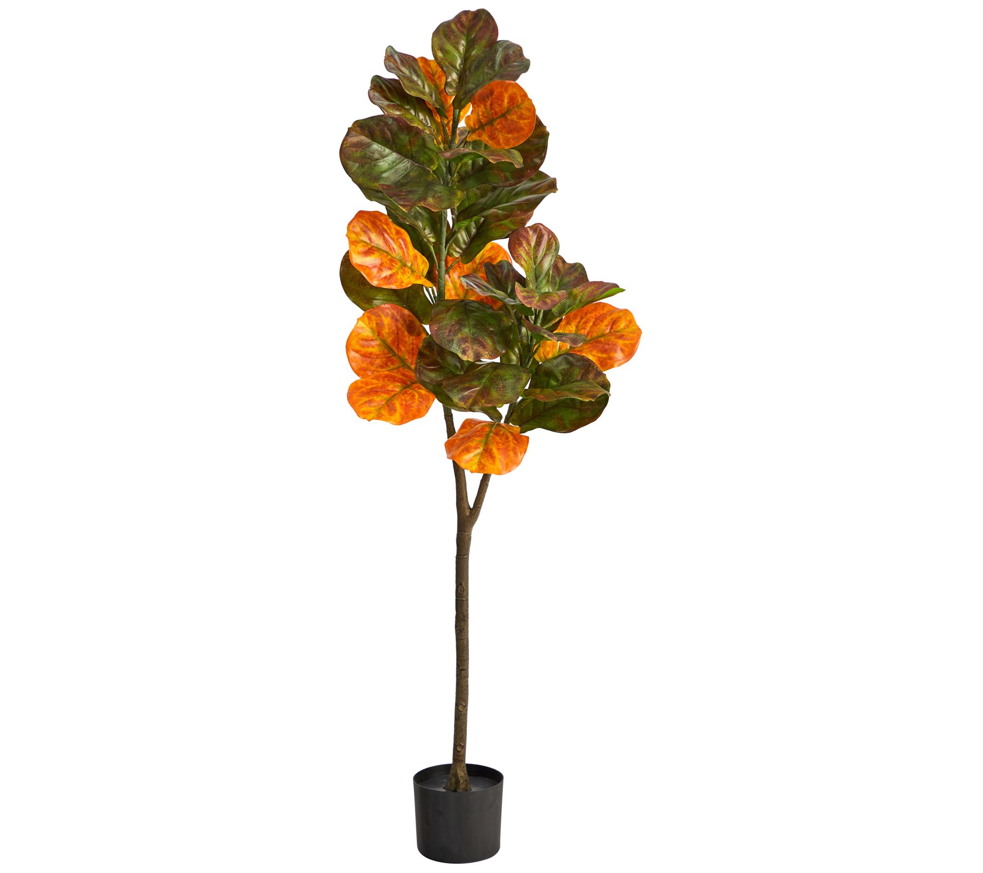 Nearly Natural 4.5' Autumn Fiddle Leaf Artifici al Fall Tree