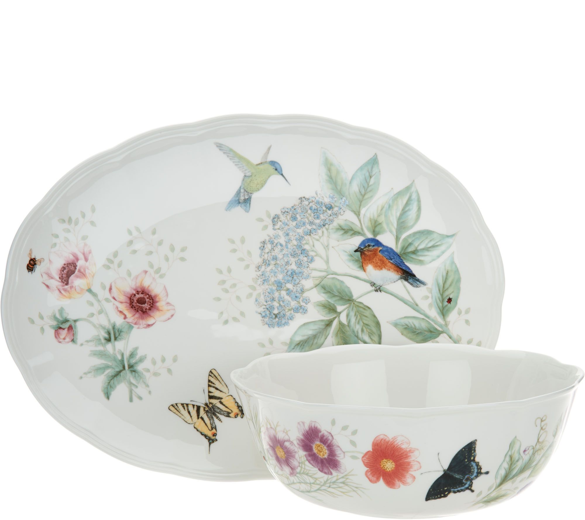 Lenox Butterfly Meadow Porcelain 2pc Flutter Completer Set - QVC.com