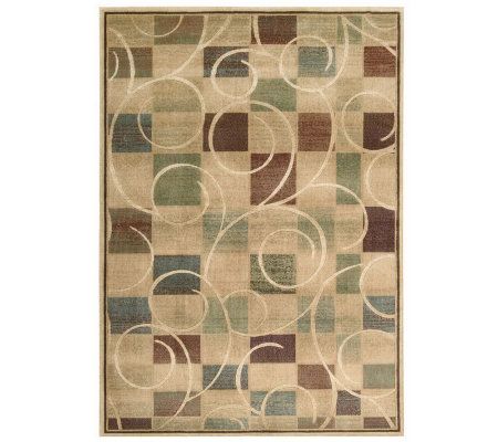 Nourison Renditions 7'9" x 10'10" Swirls Machin e-Made Rug
