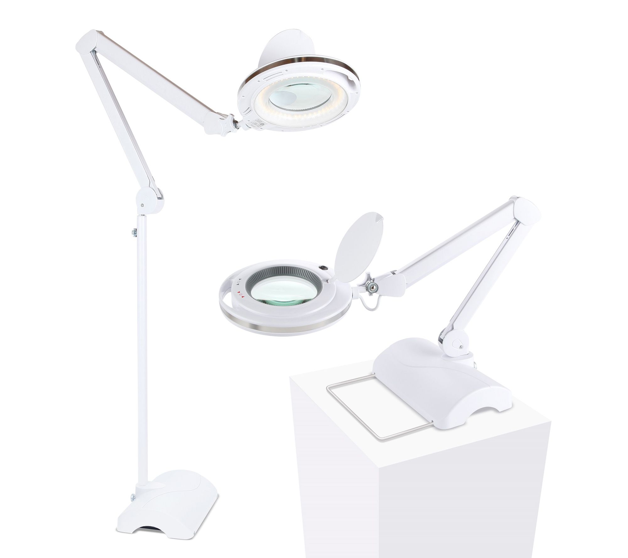 Brightech Lightview 2-in-1 LED Magnifier Floor Desk Lamp