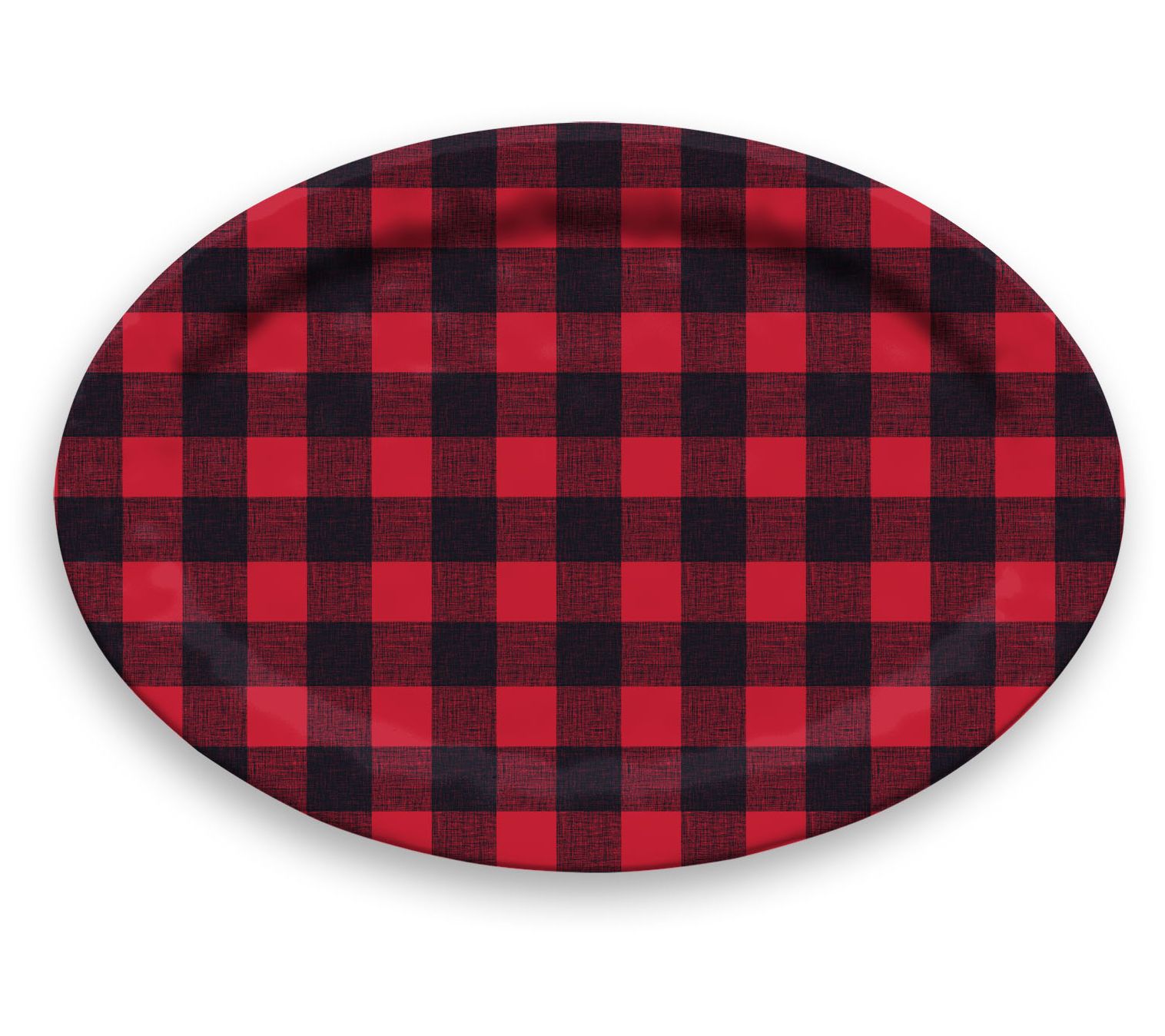 TarHong Melamine Buffalo Check Oval Platter